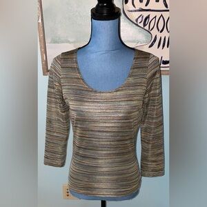 Walter Voulaz Top Size 46 Striped in Great Preowned Condition